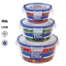 China manufacturer BPA free airtight microwave plastic salad bowl with lid